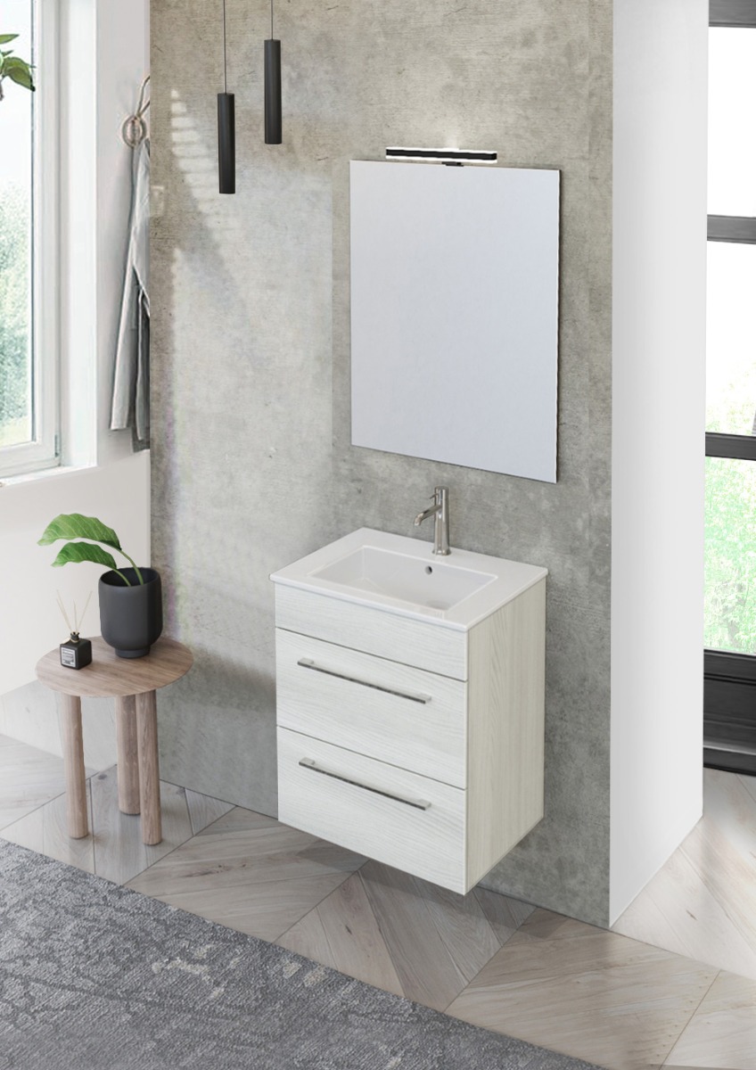 Mobiletto bagno con lavabo e 2 cassetti, Jog 24