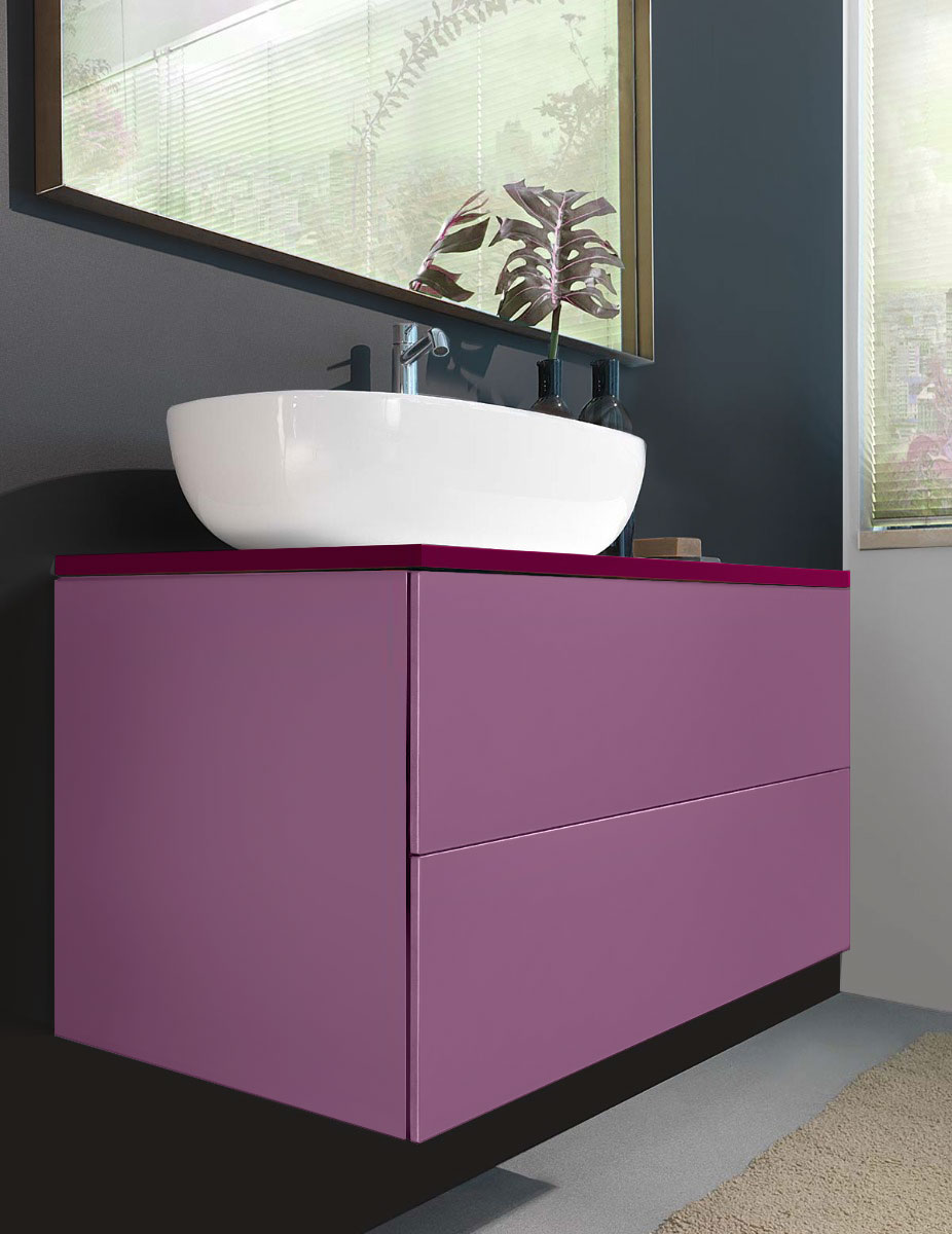 Mobile bagno Lilla sospeso con due cassetti