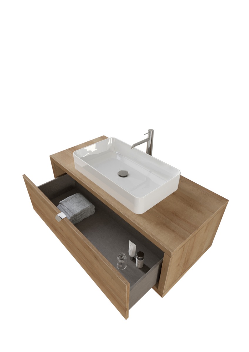 Mobile da bagno sospeso con un cassetto Niagara 1