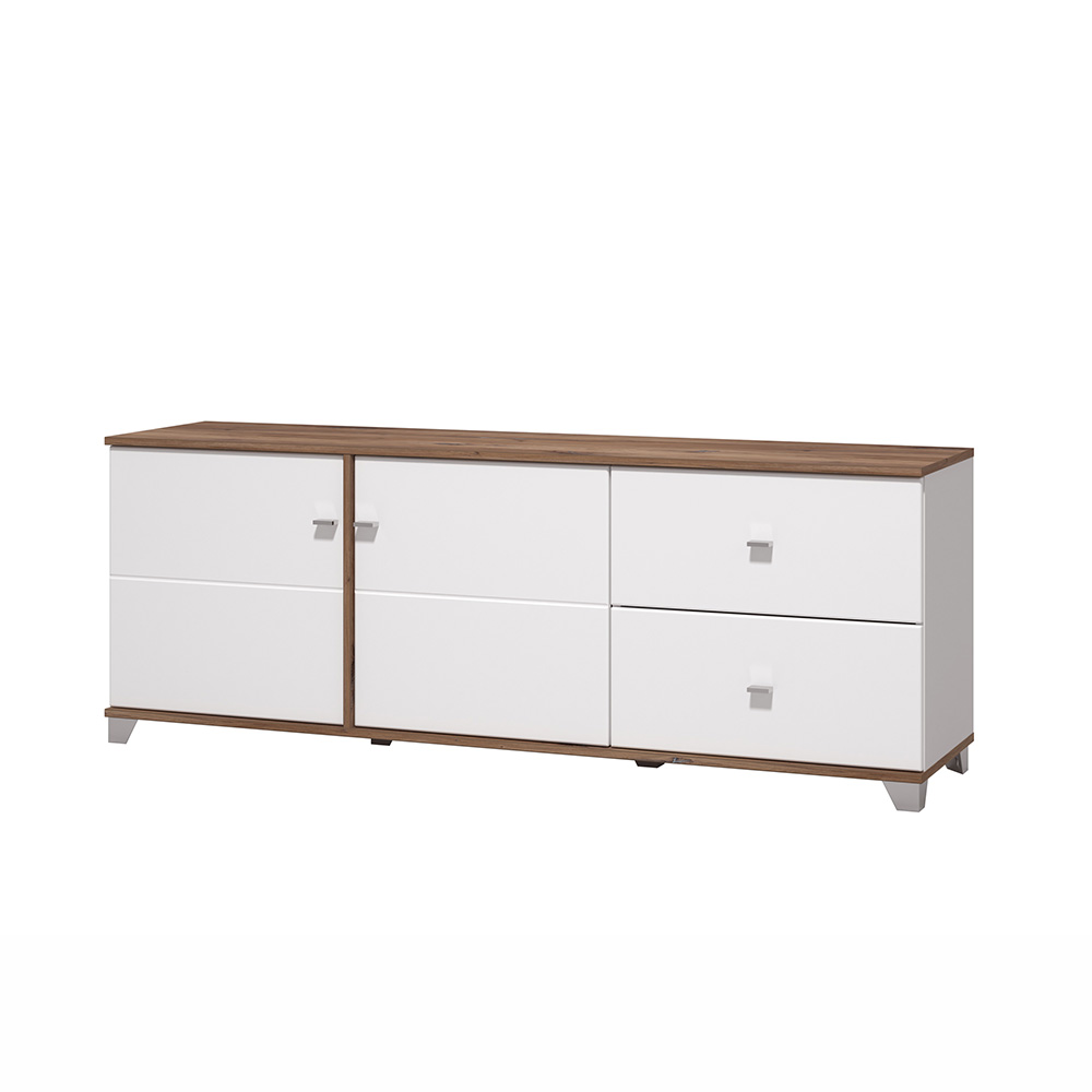 porta tv con cassetti e ante bianco