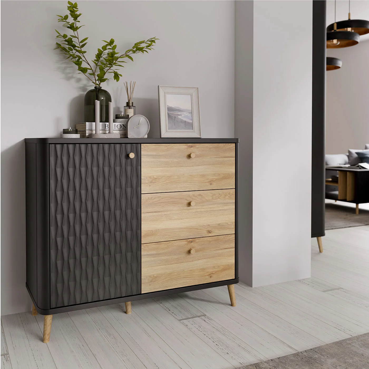 madia finitura rovere mauvella