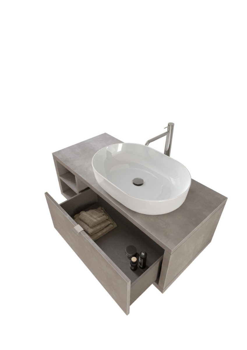 Mobile bagno con cassetto e ripiano L.110, Niagara 39