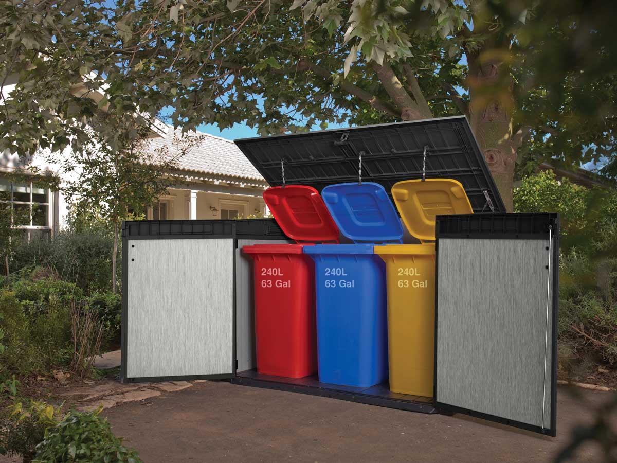 Baule da esterno Quercia, porta attrezzi per giardino, capacità 2020L