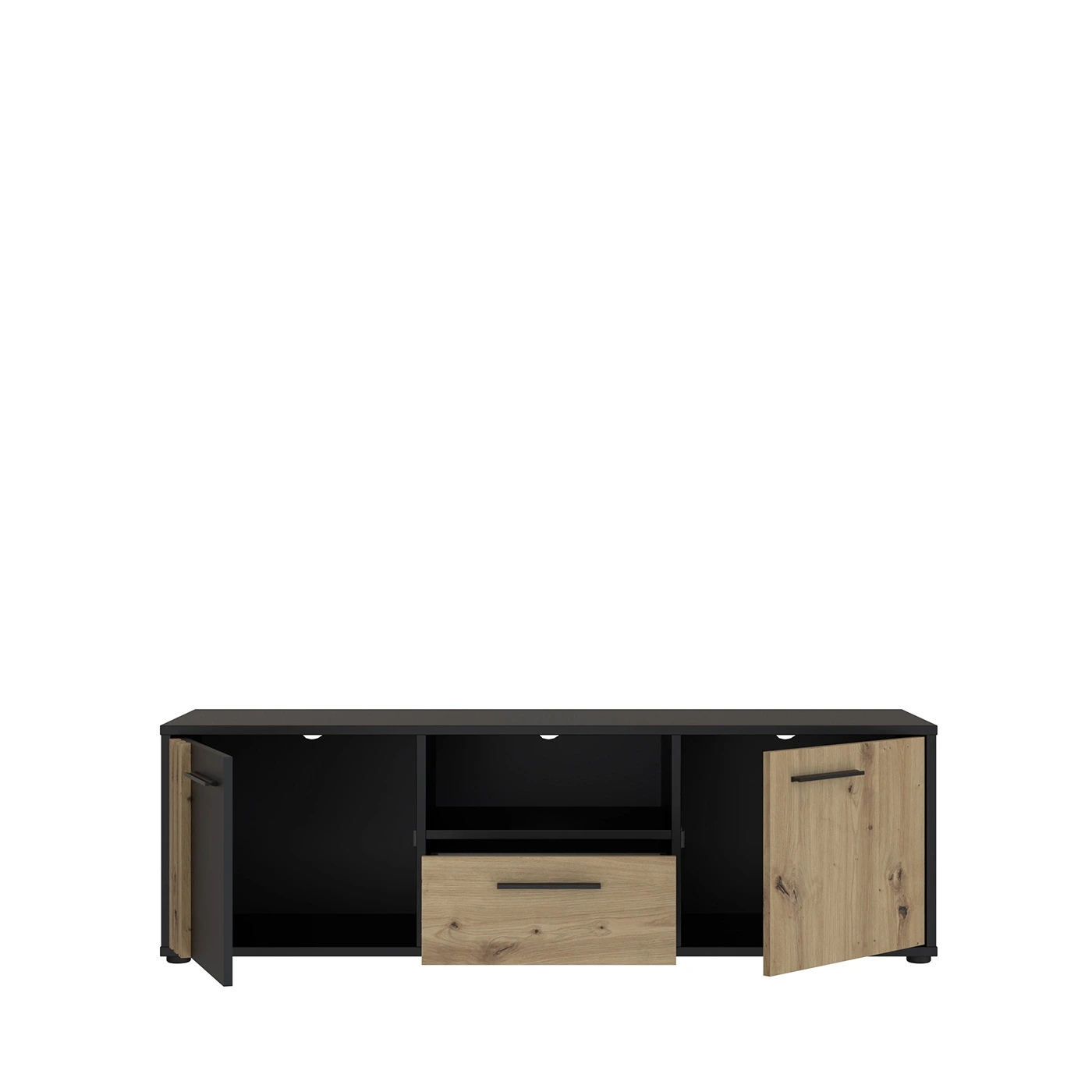 porta tv rovere e nero