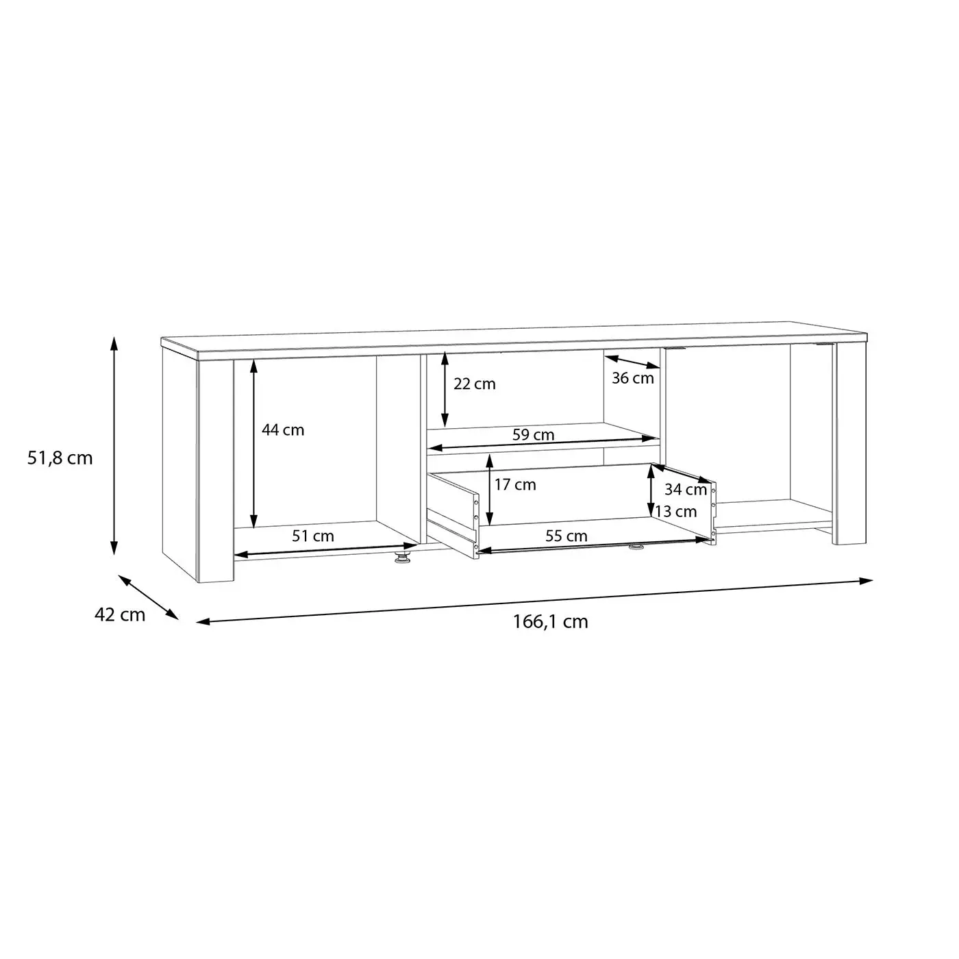 mobile televisione funzionale grigio
