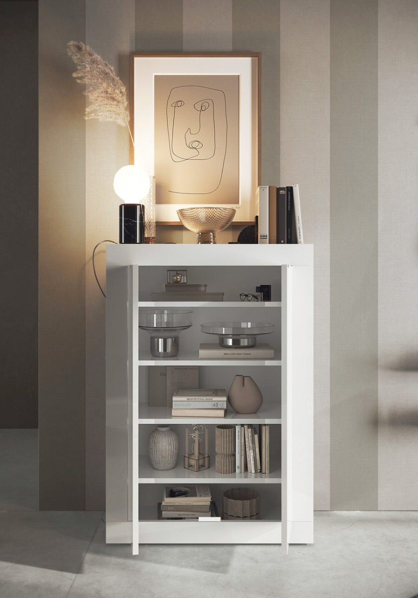 madia bianco lucido per ingressi moderna