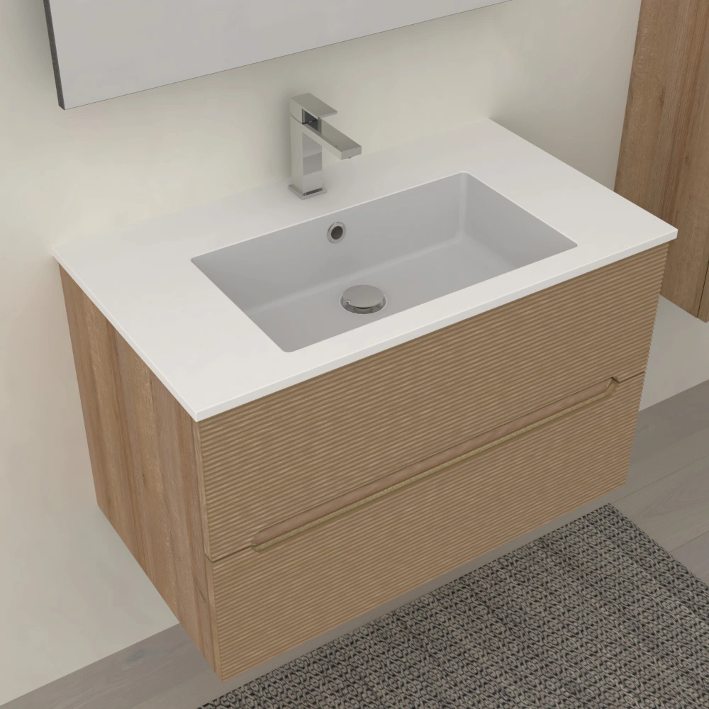 mobile da bagno rigato rovere
