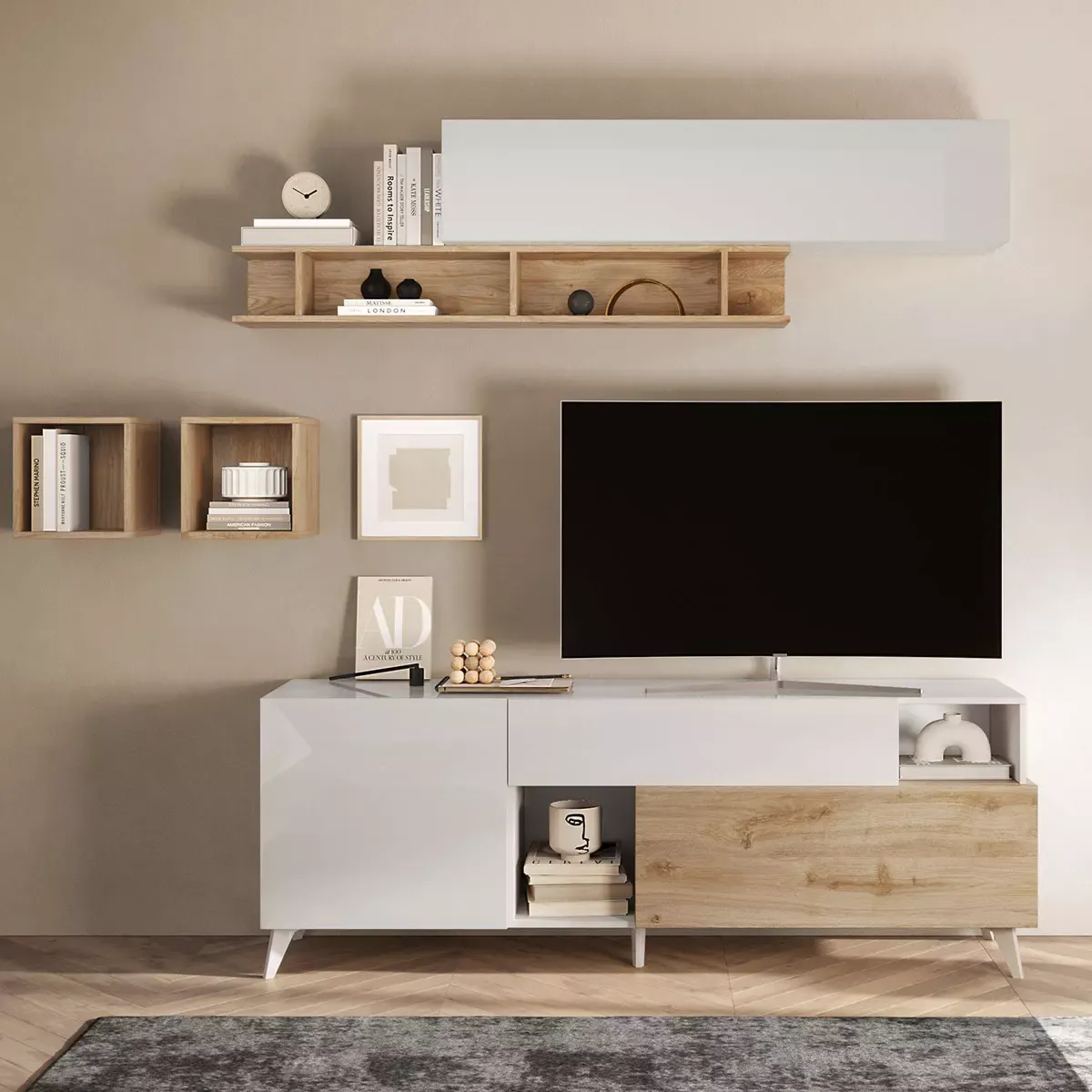 soggiorno con madia alta