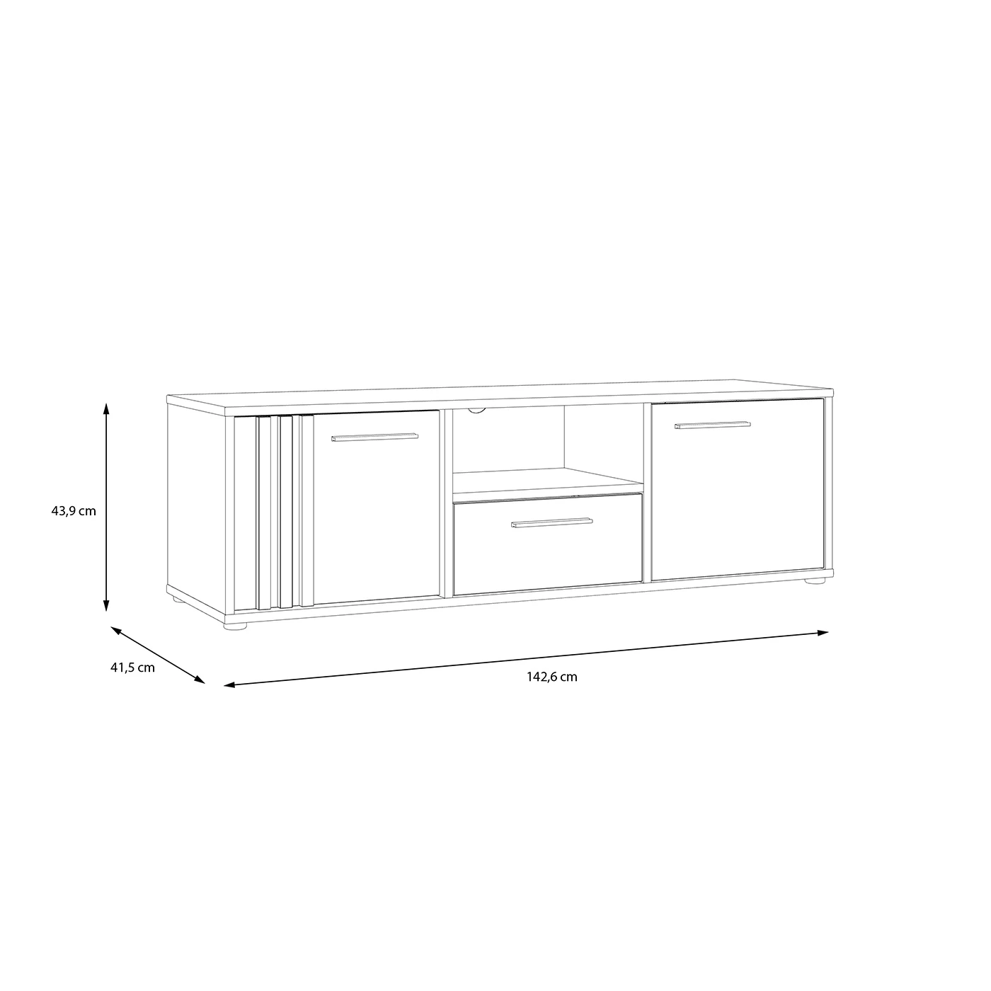 porta tv rovere e nero