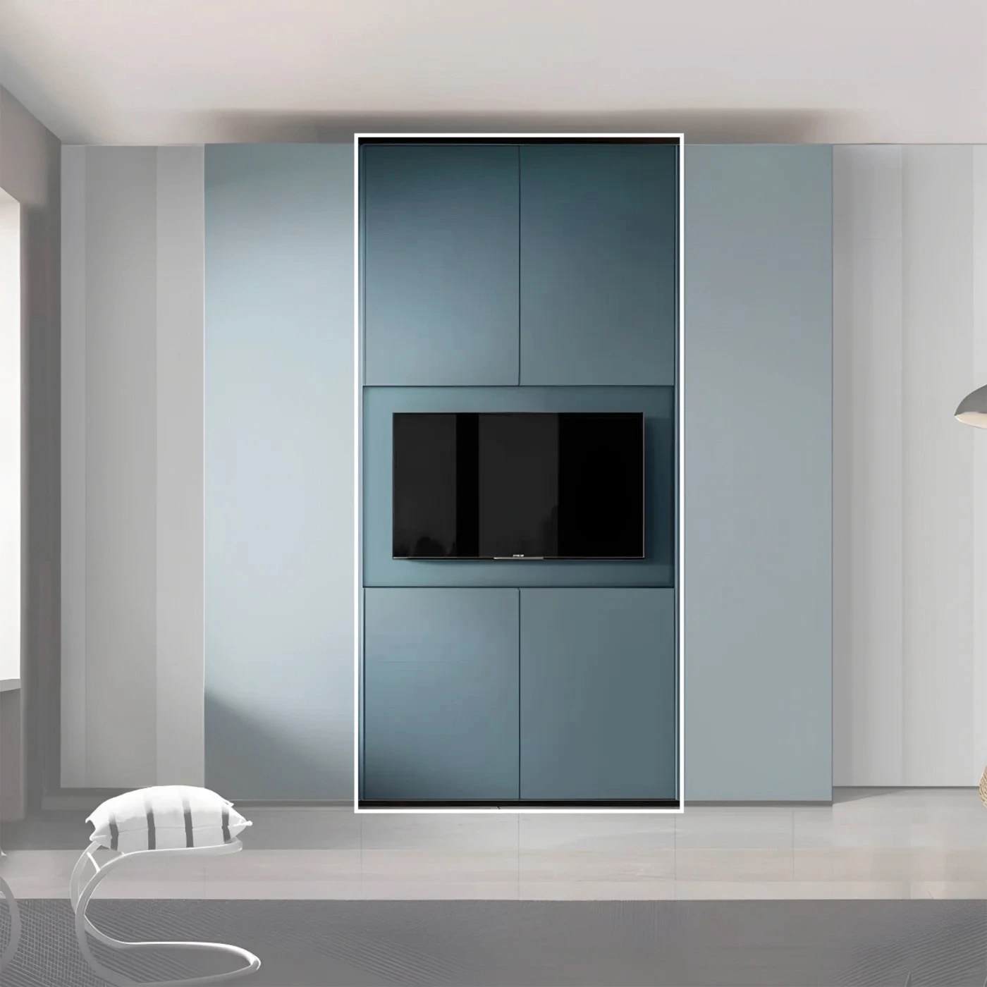 Armadio con vano tv, 4 ante, Petrolio