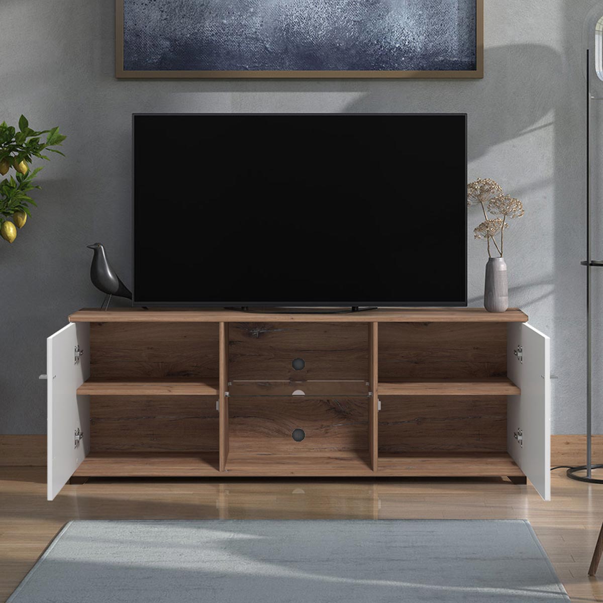 mobile moderno porta tv, bianco