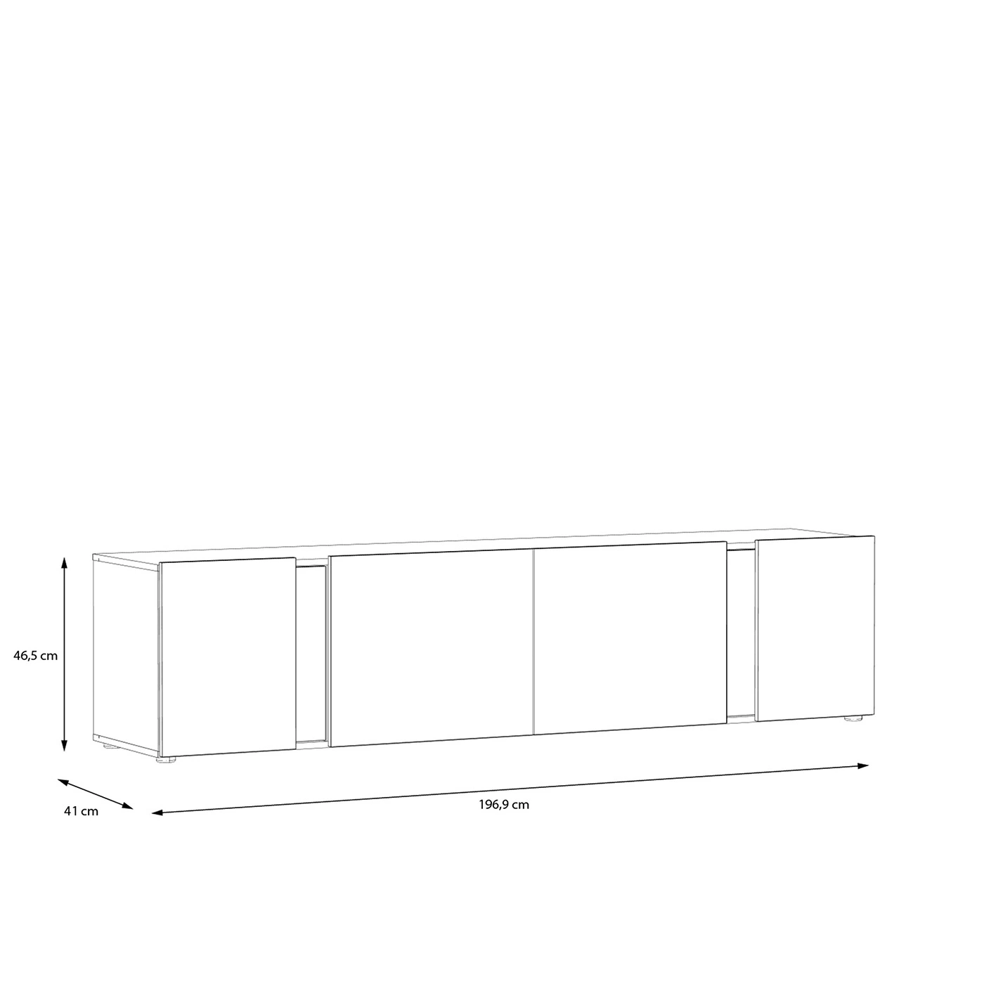 porta tv a 4 ante grigio scuro