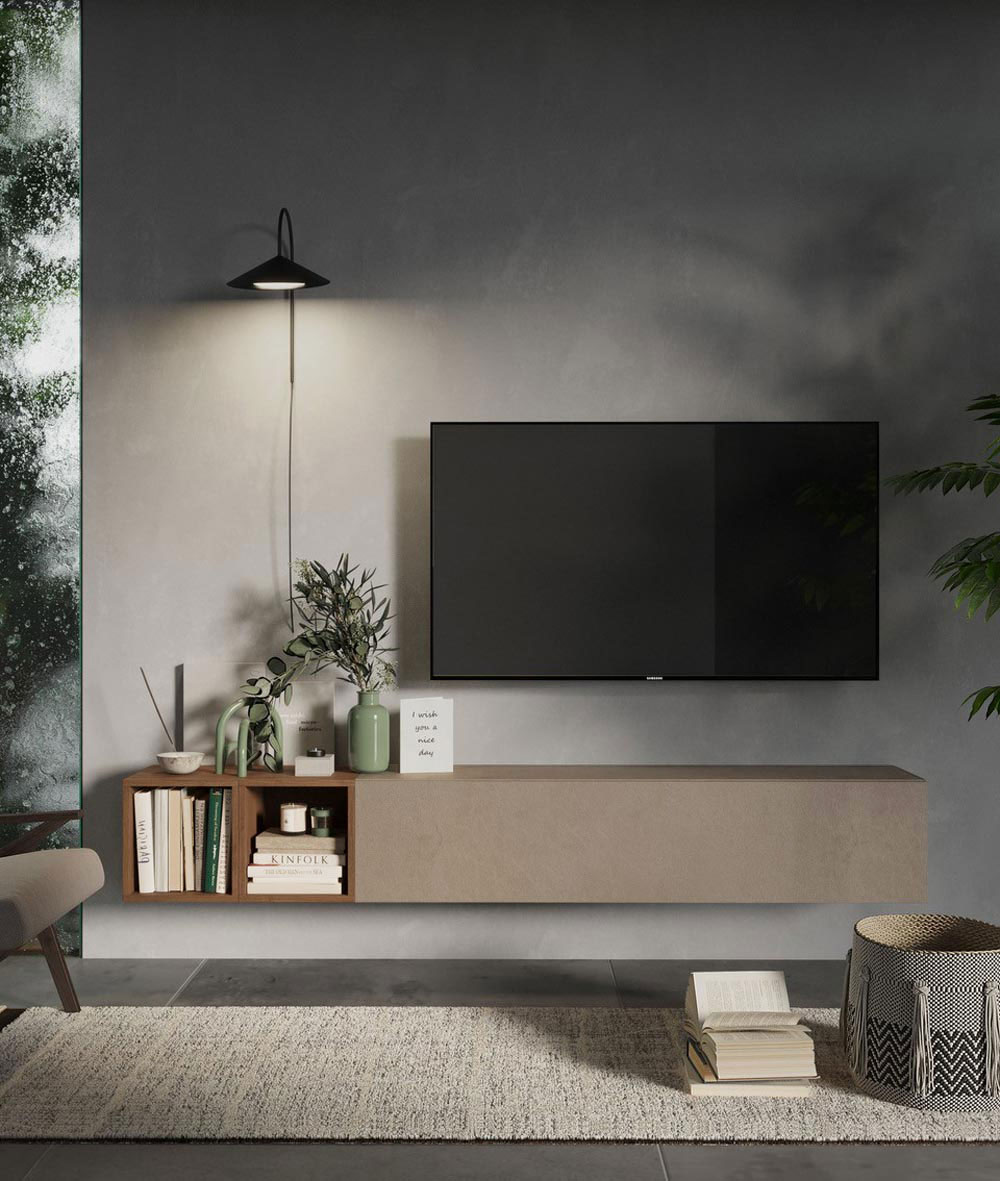 Parete Attrezzata Argilla e Mercure