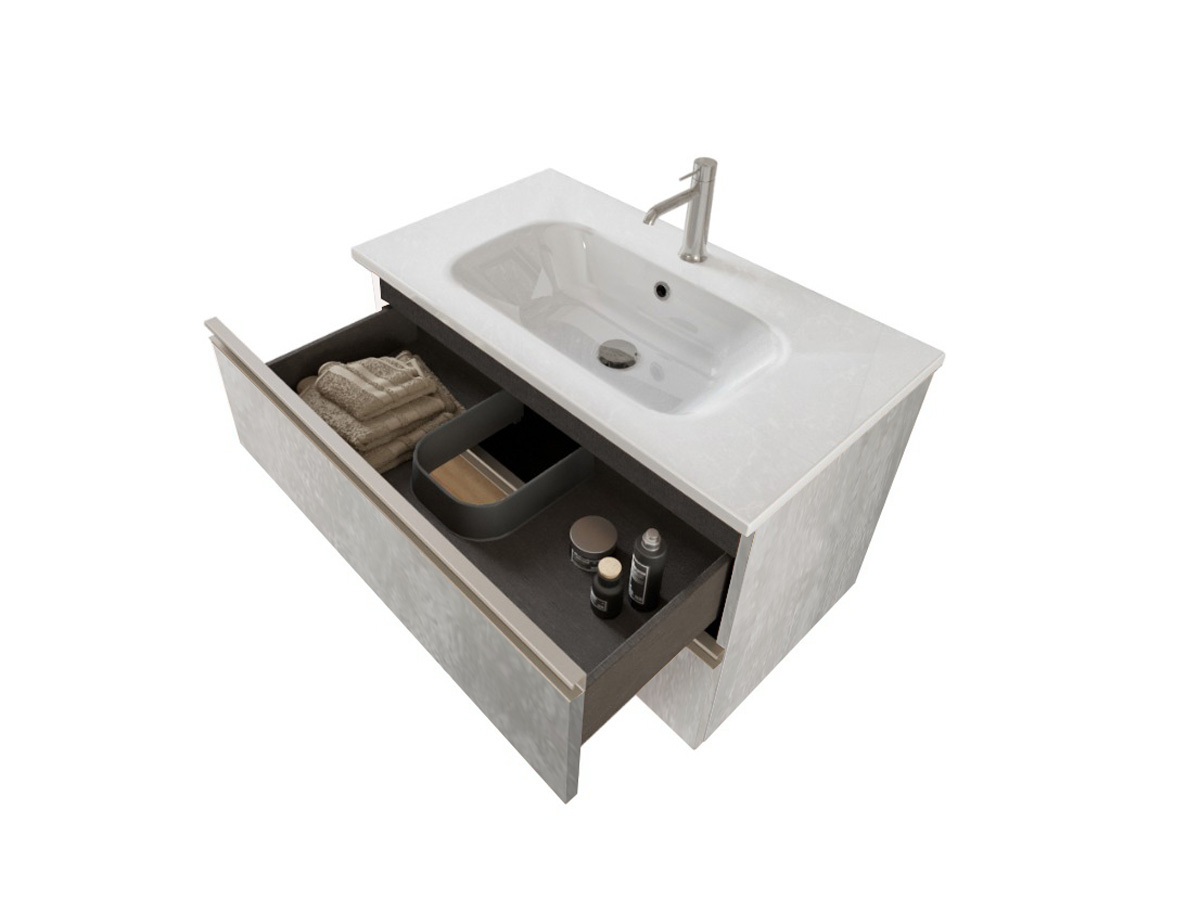 Offerta mobili bagno, mobile con lavabo integrato e  2 cassetti, Havasu 22