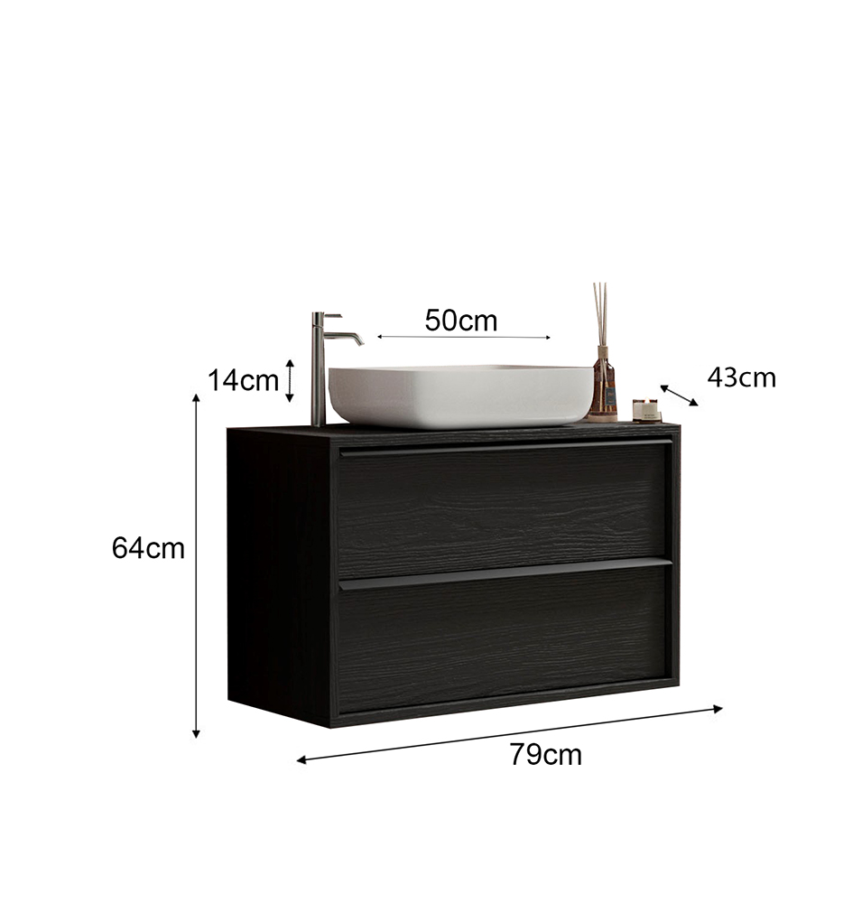 bagno frassino nero 105 cm