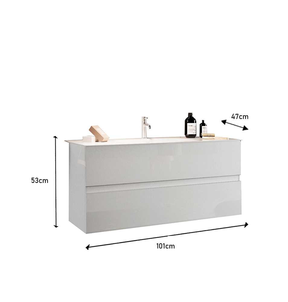 mobile bianco lucido bagno sospeso