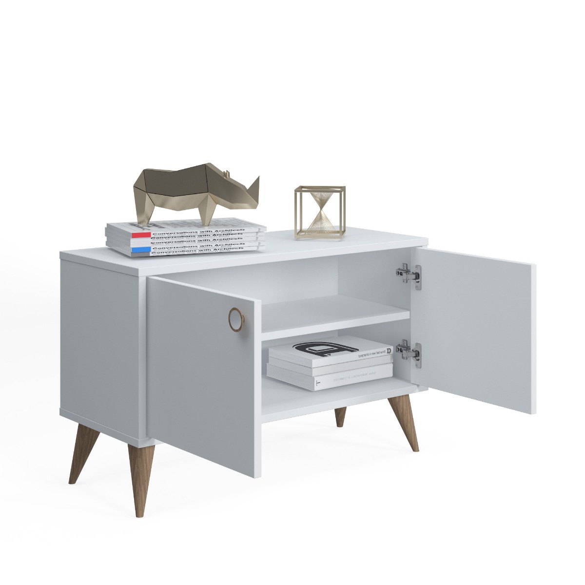 Madia bassa Ankara bianca, 2 ante