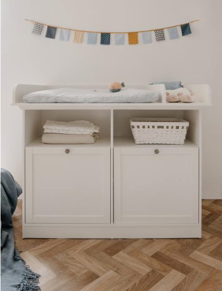 Mobiletti fasciatoio con 2 ante, finitura Bianco