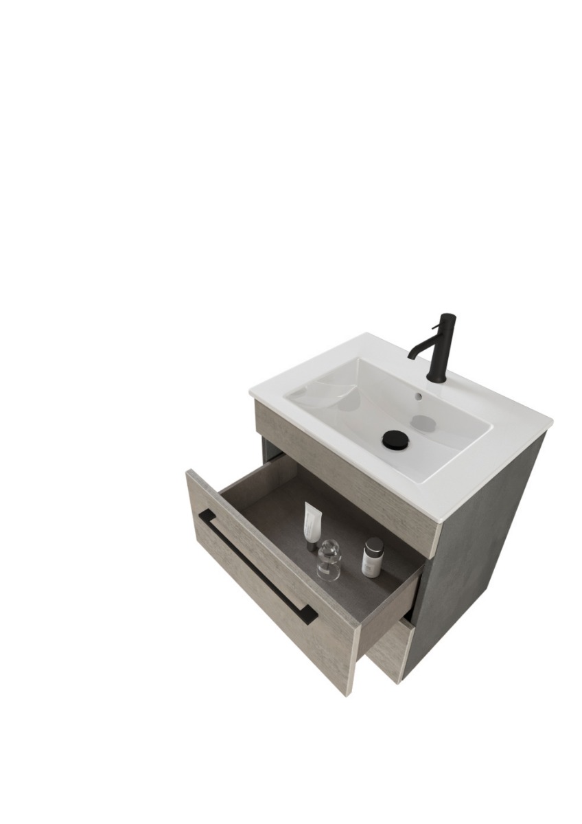 Mobile da bagno sospeso con lavabo integrato, Jog 1 Bis