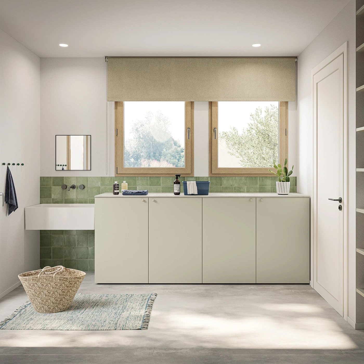 Mobile lavanderia 4 ante, L.240 H.98, Malta