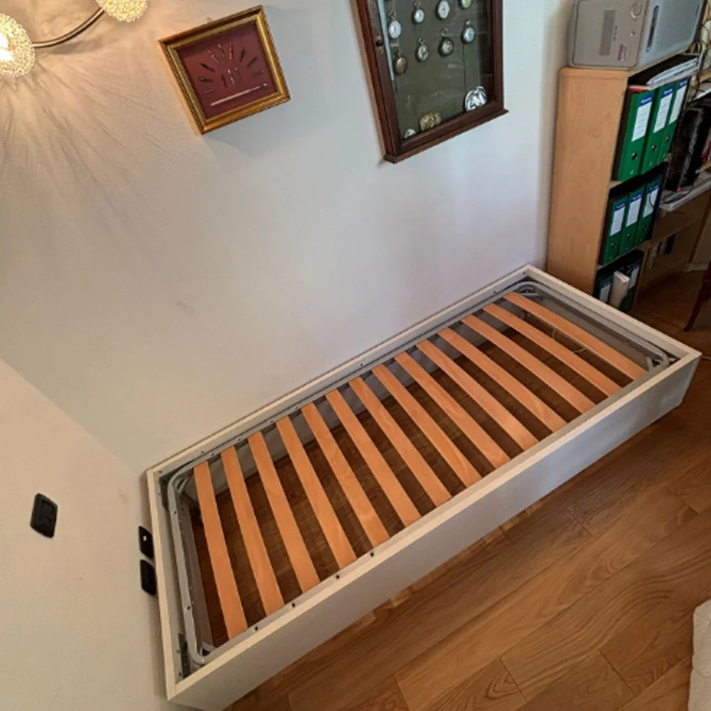 Letto sommier con ruote Moretti Compact, 80x200, finitura betulla