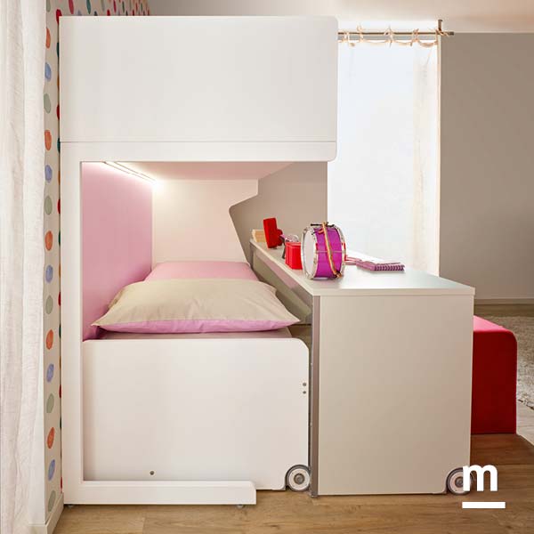 Letto a castello con scrivania, Moretti Compact KC508