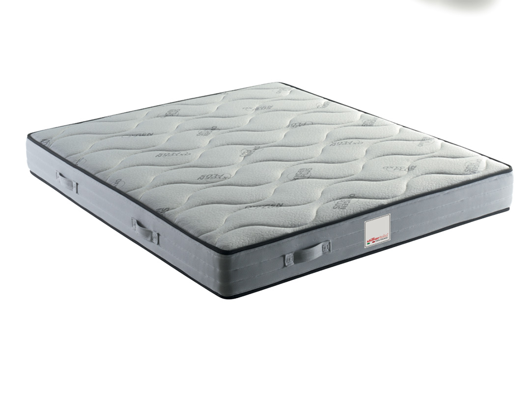 Materasso Nashira con 400 molle biconiche, strato acquagel, non sfoderabile - H.21 cm