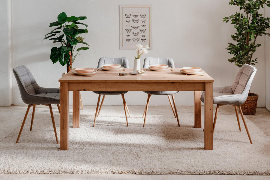 Funzionale Tavolo allungabile moderno finitura quercia 