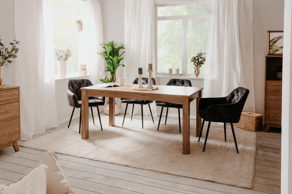 Tavolo contemporaneo allungabile L.160 finitura Bamboo