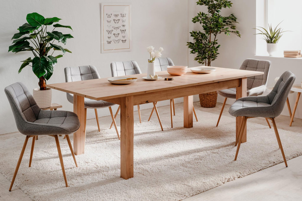 Funzionale Tavolo allungabile moderno finitura quercia 