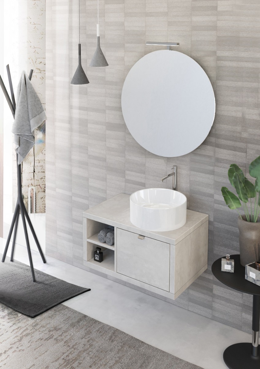 Mobile bagno con cassetto e ripiano L.80, Niagara 31