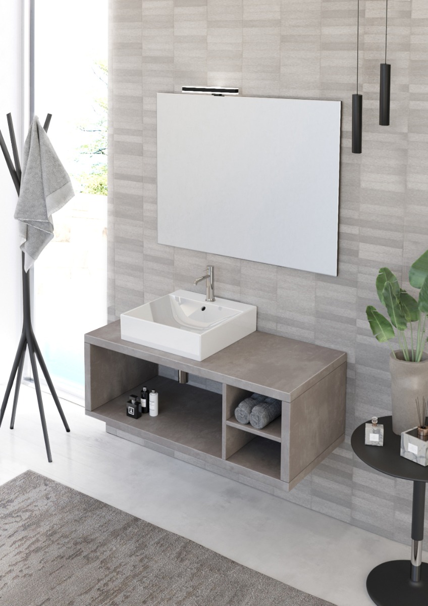 Mobile bagno sospeso L.110 con ripiano, Niagara 36