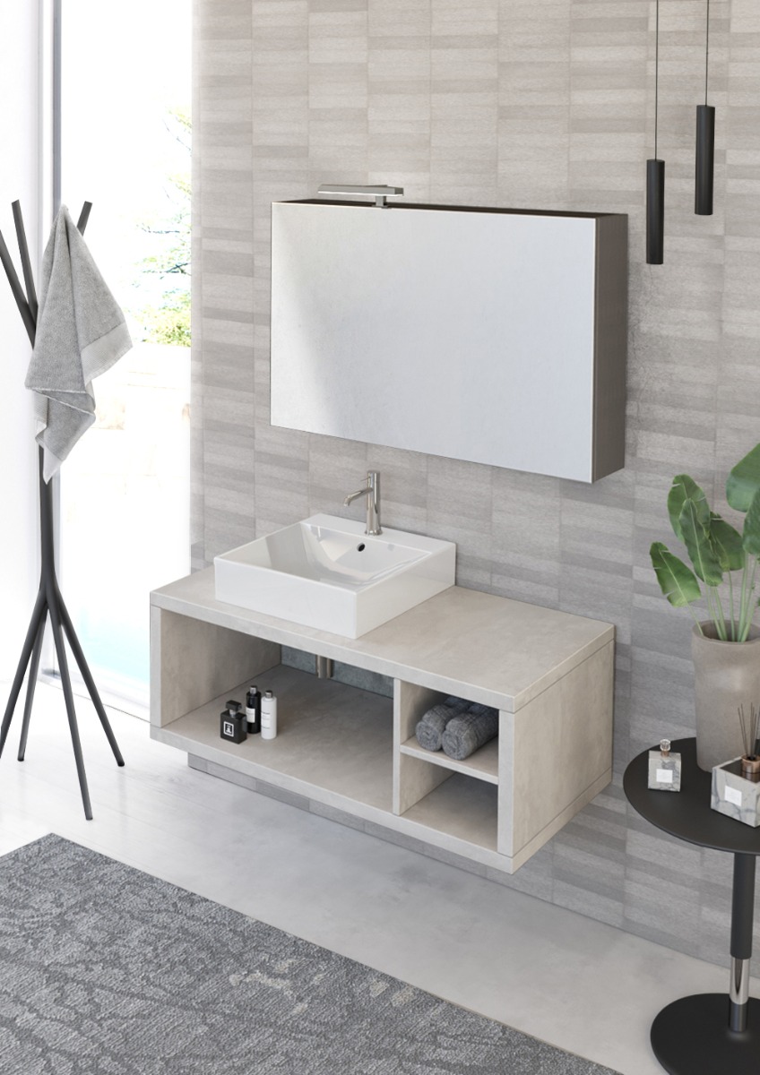 Mobile bagno sospeso L.110 con ripiano, Niagara 37