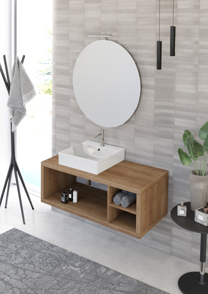 Mobile bagno sospeso L.110 con ripiano, Niagara 38