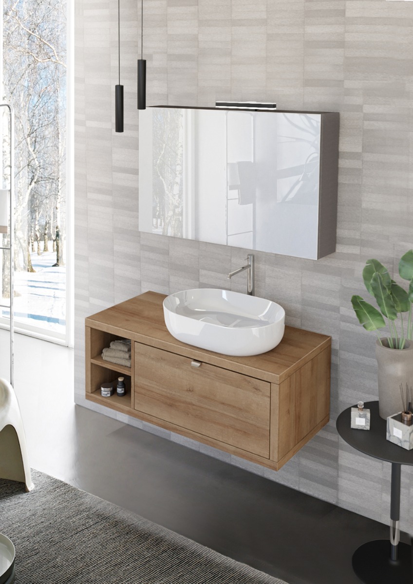 Mobile bagno con cassetto e ripiano L.110, Niagara 42