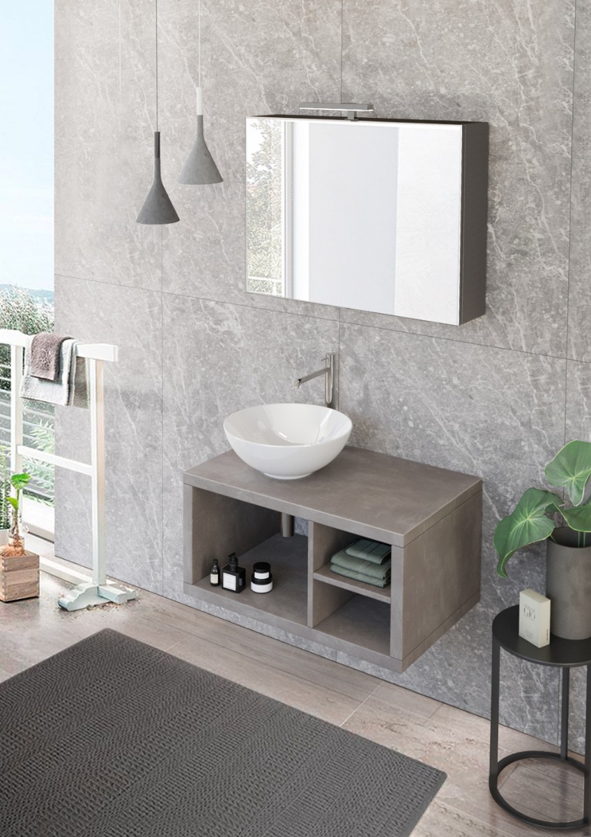 Mobile bagno sospeso L.80 con ripiano, Niagara 27