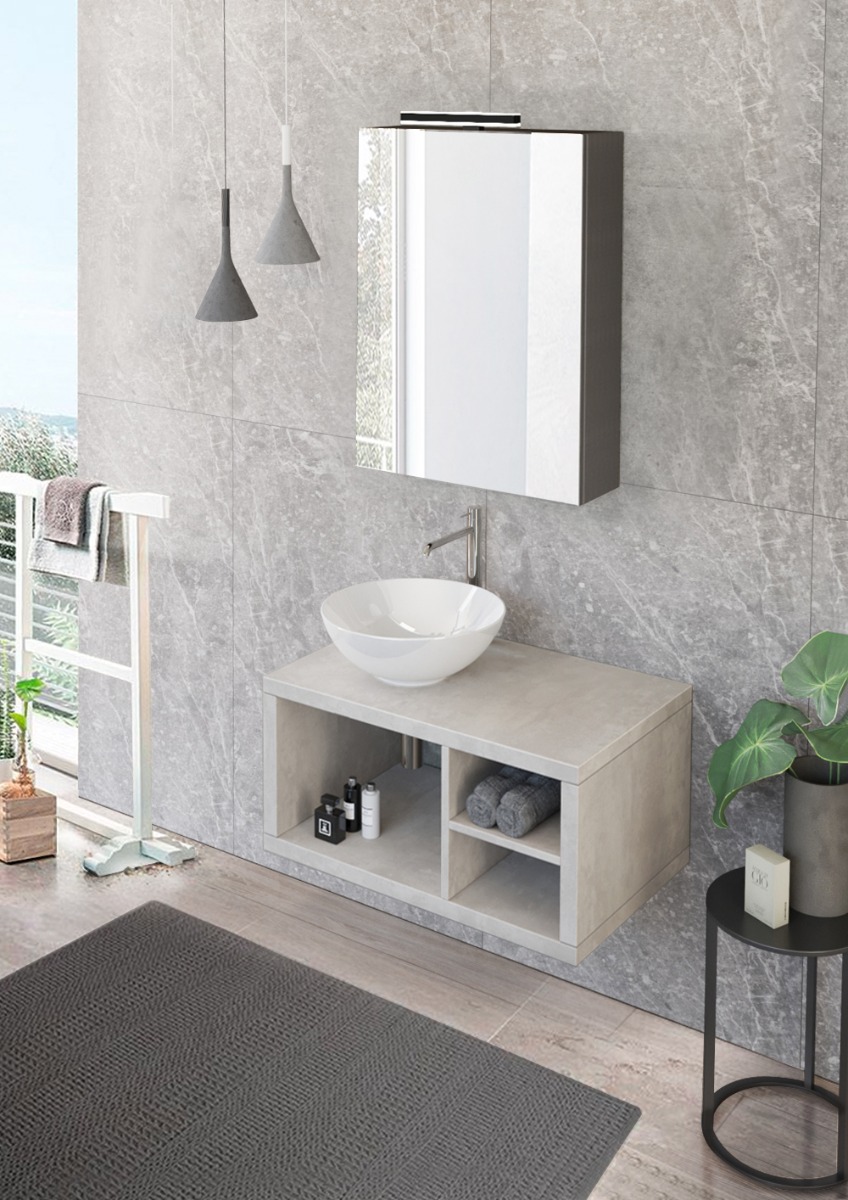 Mobile bagno sospeso L.80 con ripiano, Niagara 28