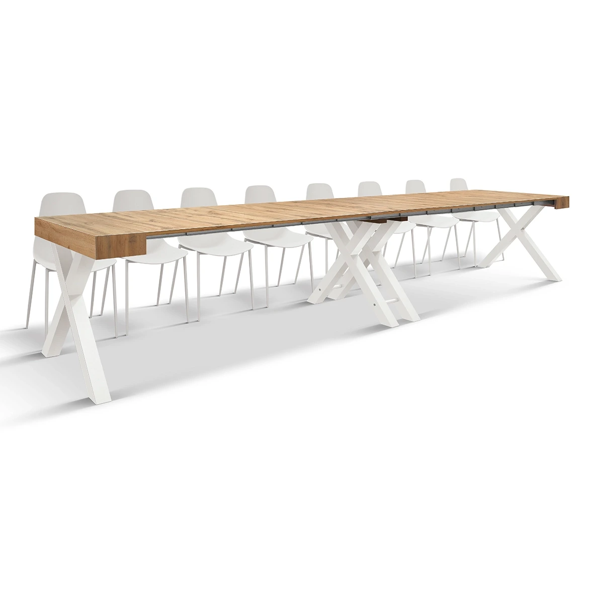 Tavolo consolle colore Rovere rustico e Bianco