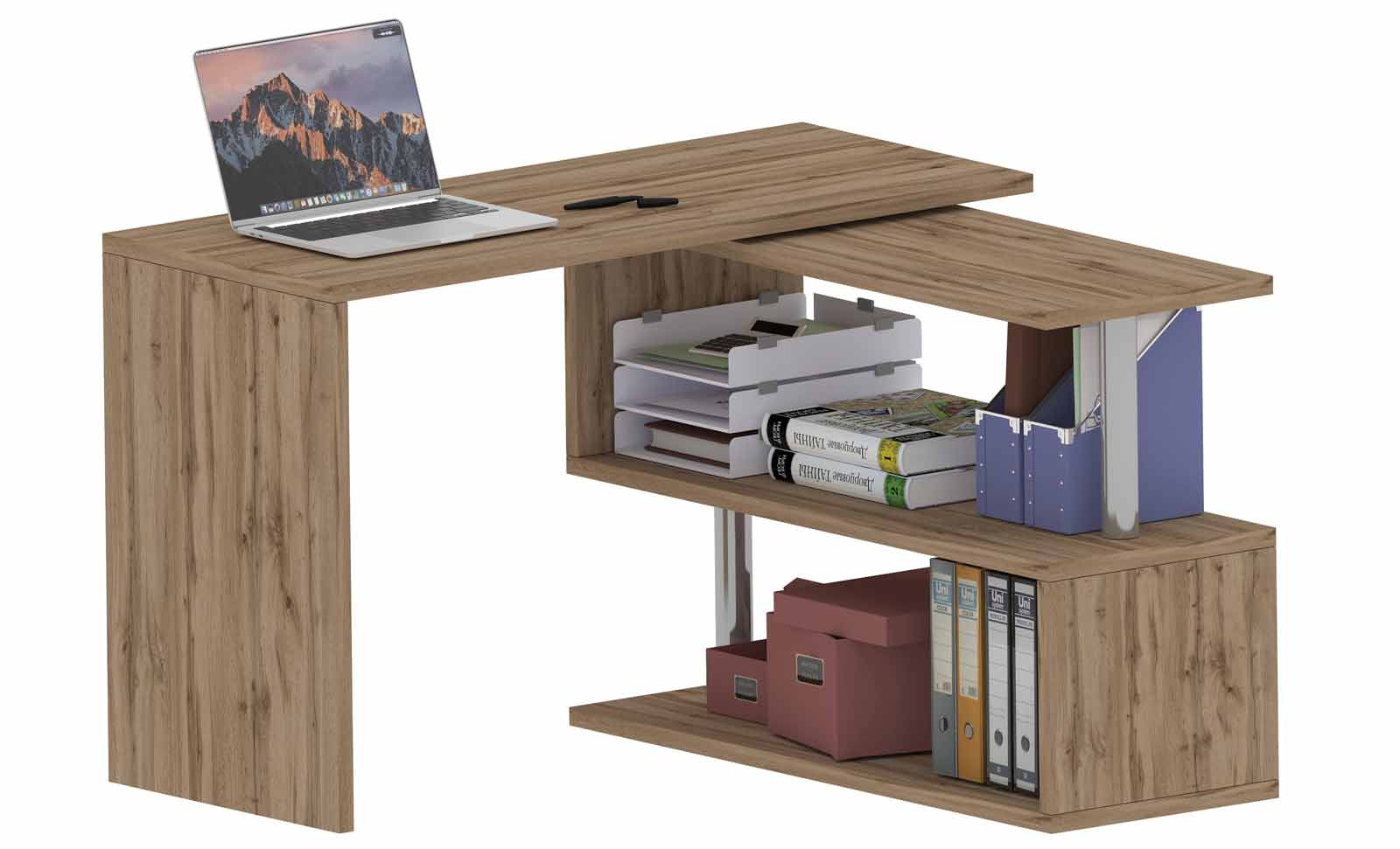 Scrivania pluriposizionabile finitura Wotan, Made in Italy