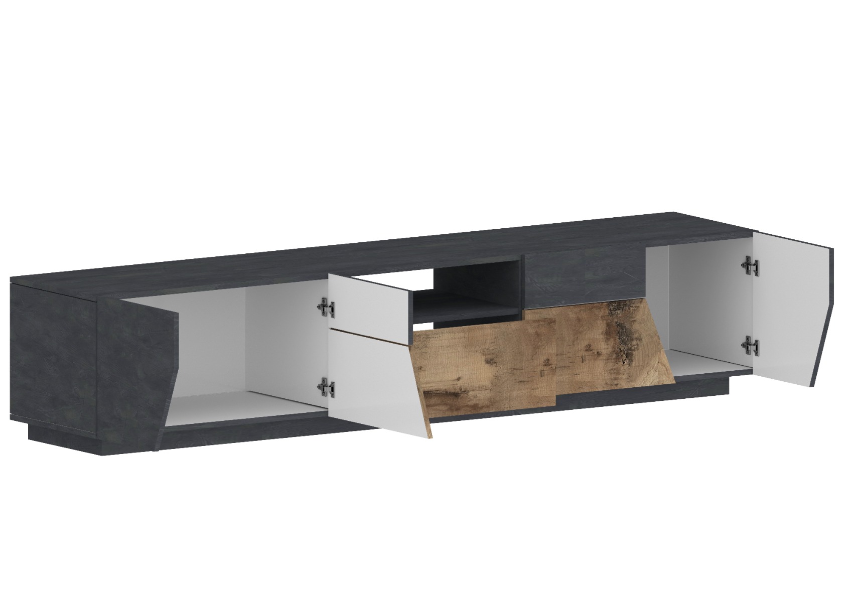 Innovativo Porta TV L.220 cm, colore Pero e Ardesia Zenzero Shop