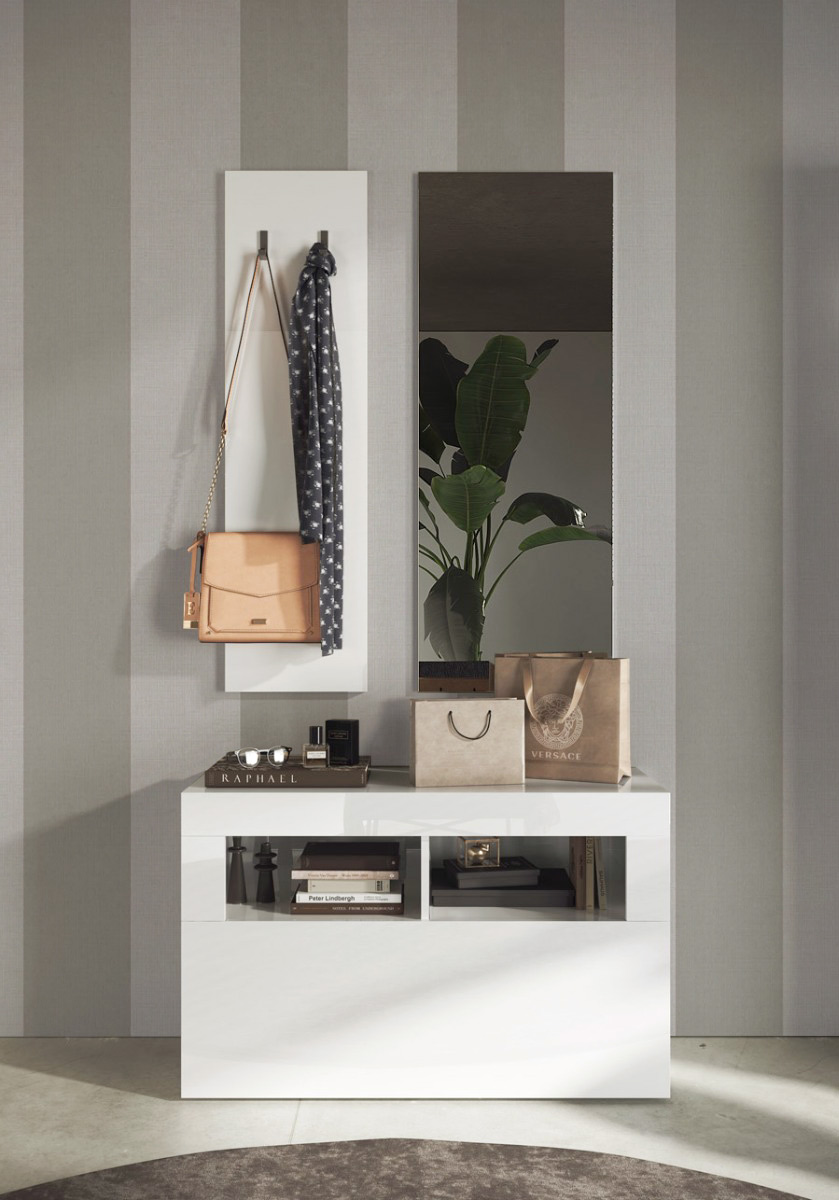 composizione mobili per ingresso bianchi