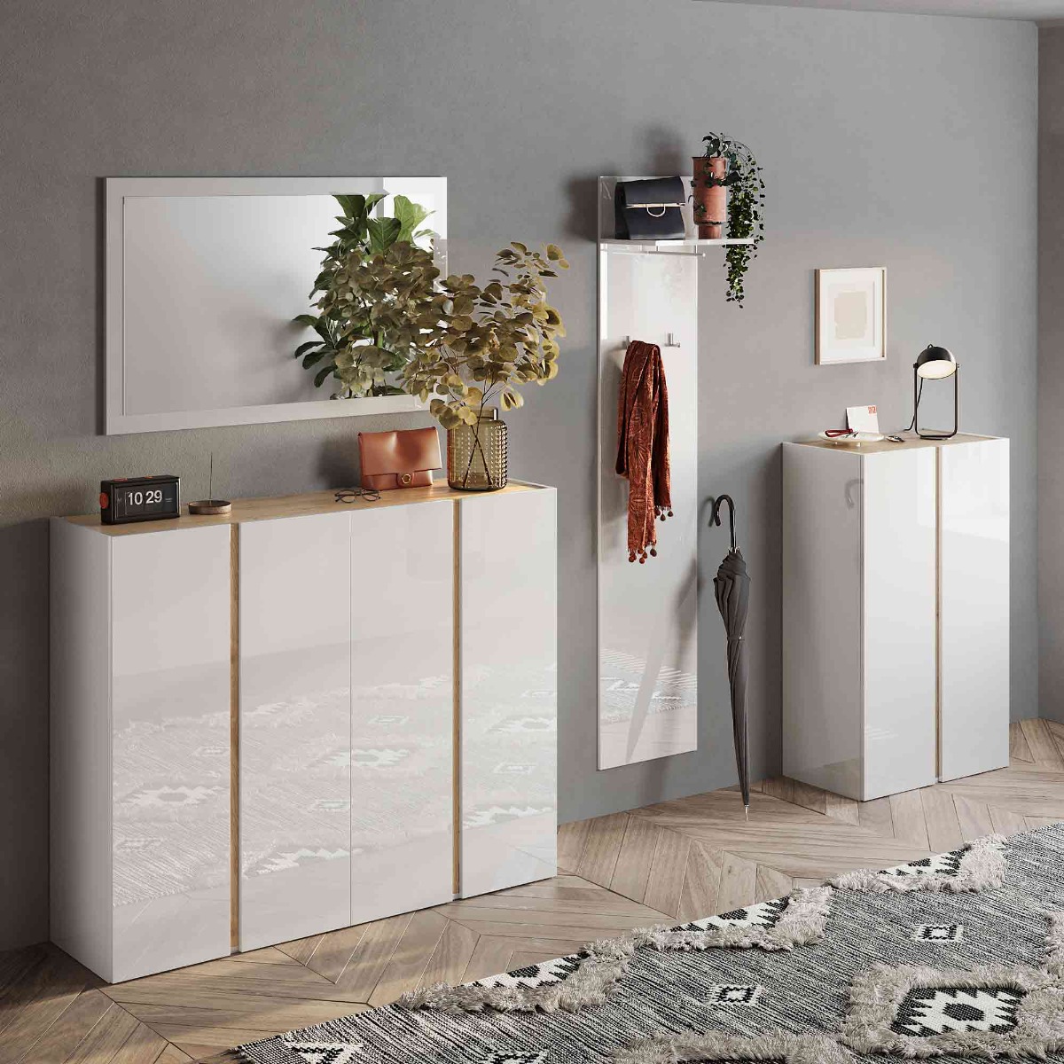 Composizione moderna Bianco lucido e Cadiz