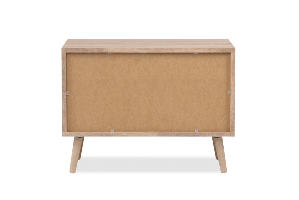 Panca finitura Quercia con anta effetto Rafia