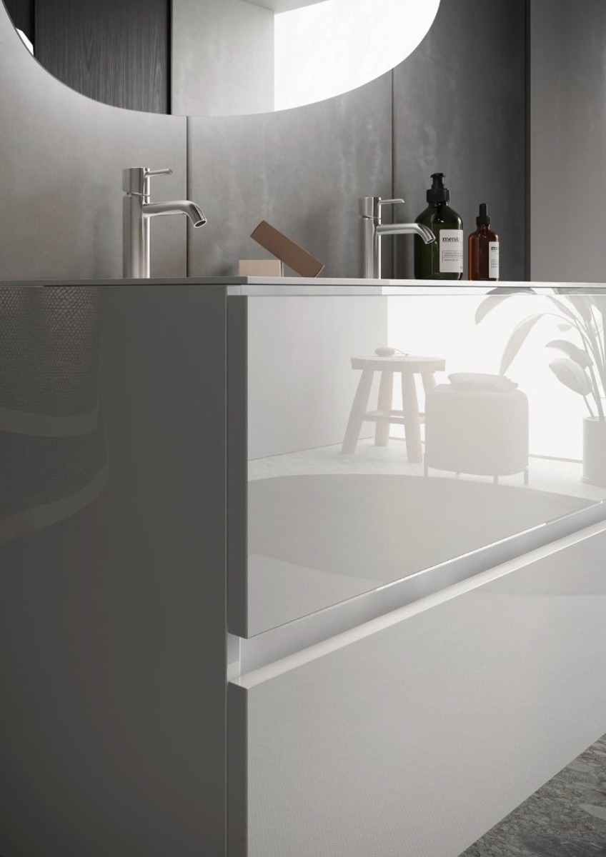 Mobile bagno sospeso, 2 cassetti, L.82 cm