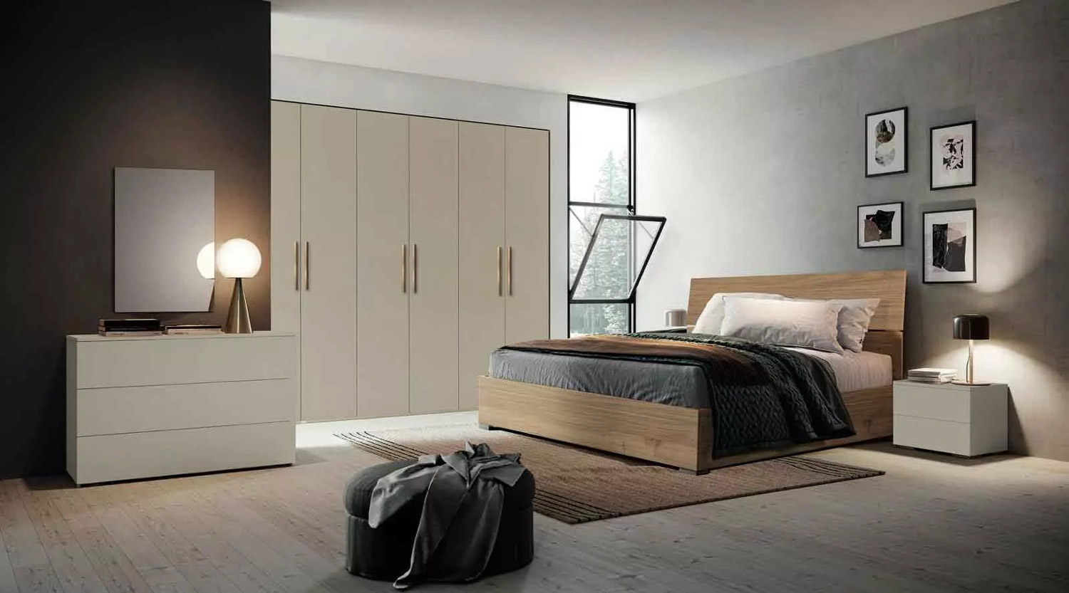 offerta camera completa tortora e noce biondo 