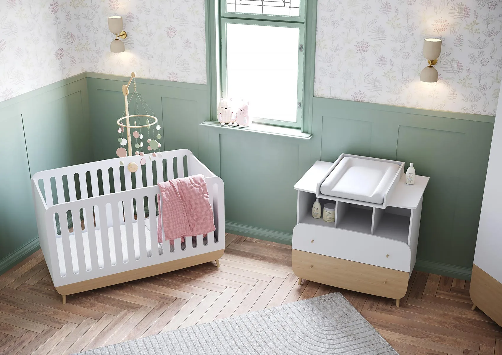 cameretta con culla bianca