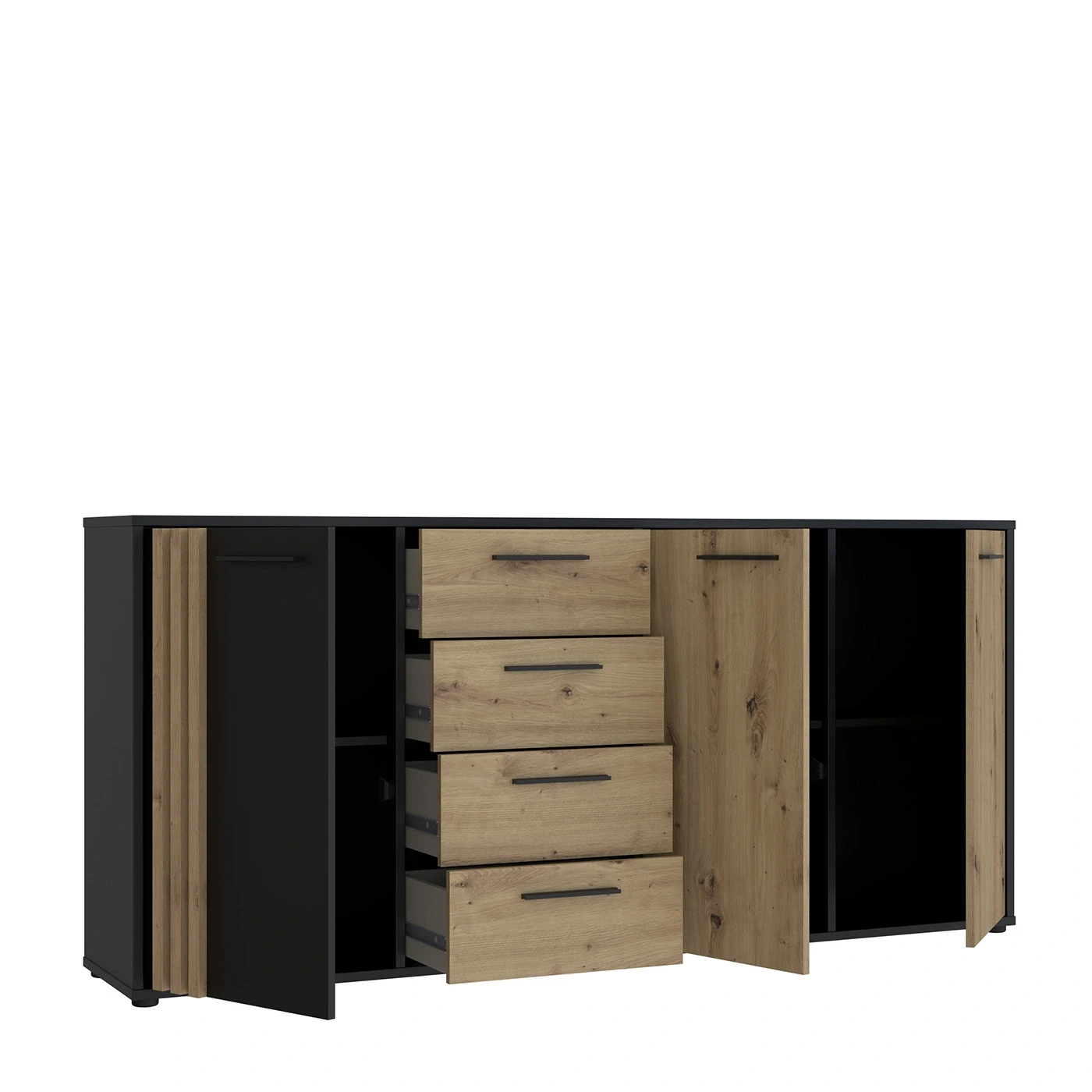 credenza industrial nera