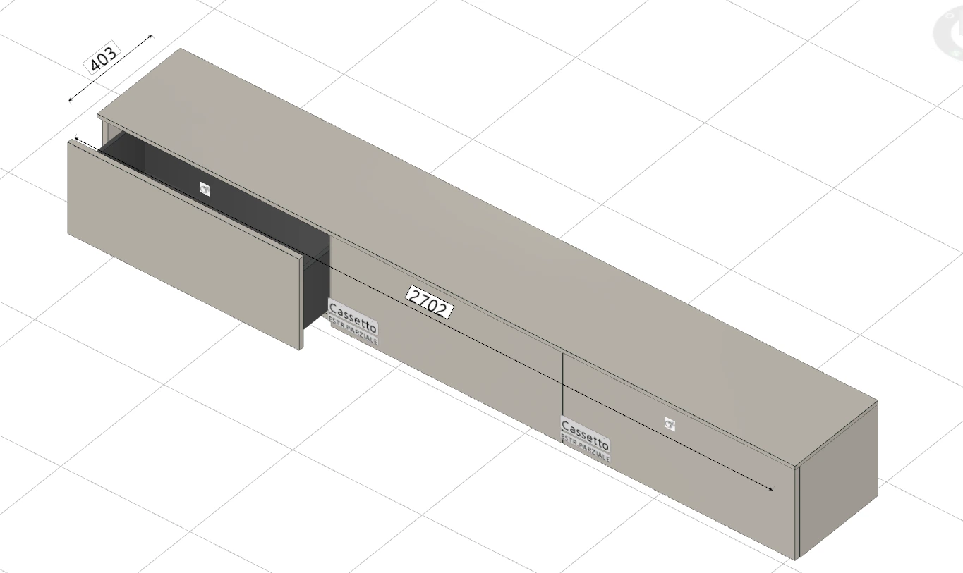 Base Tv Tomasella, 3 cestoni, finitura Madreperla