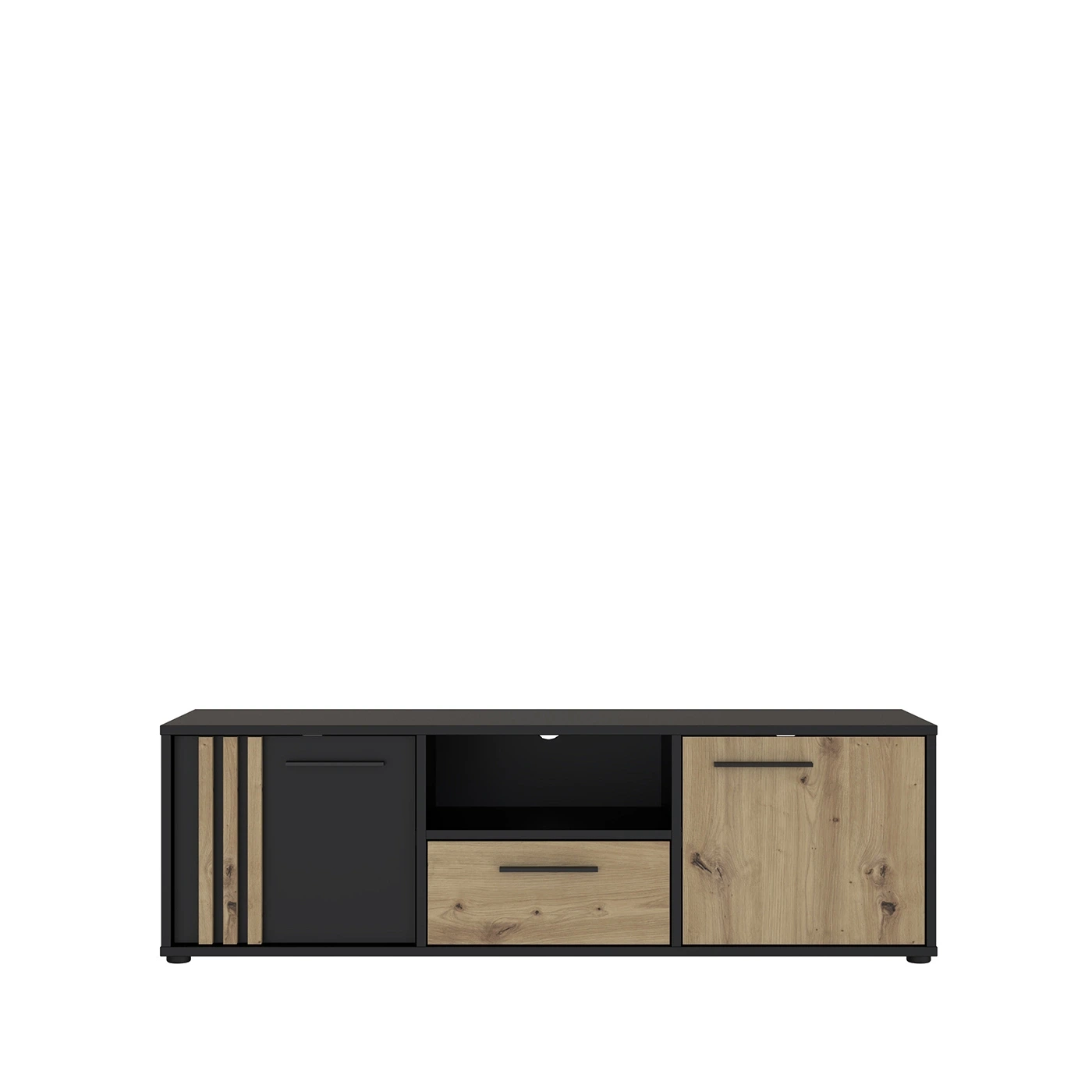 porta tv rovere e nero