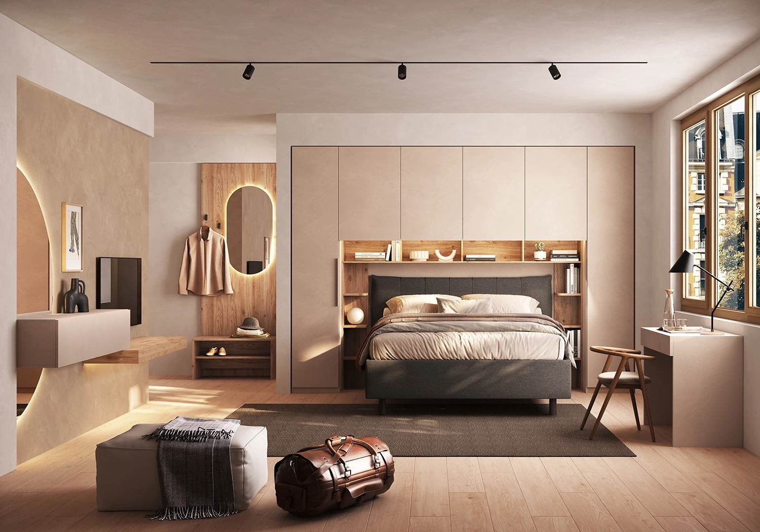 Armadio a ponte 6 ante, Cashmere, L.334